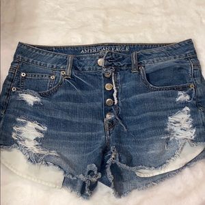 AMERICAN EAGLE BUTTON UP DENIM SHORTS